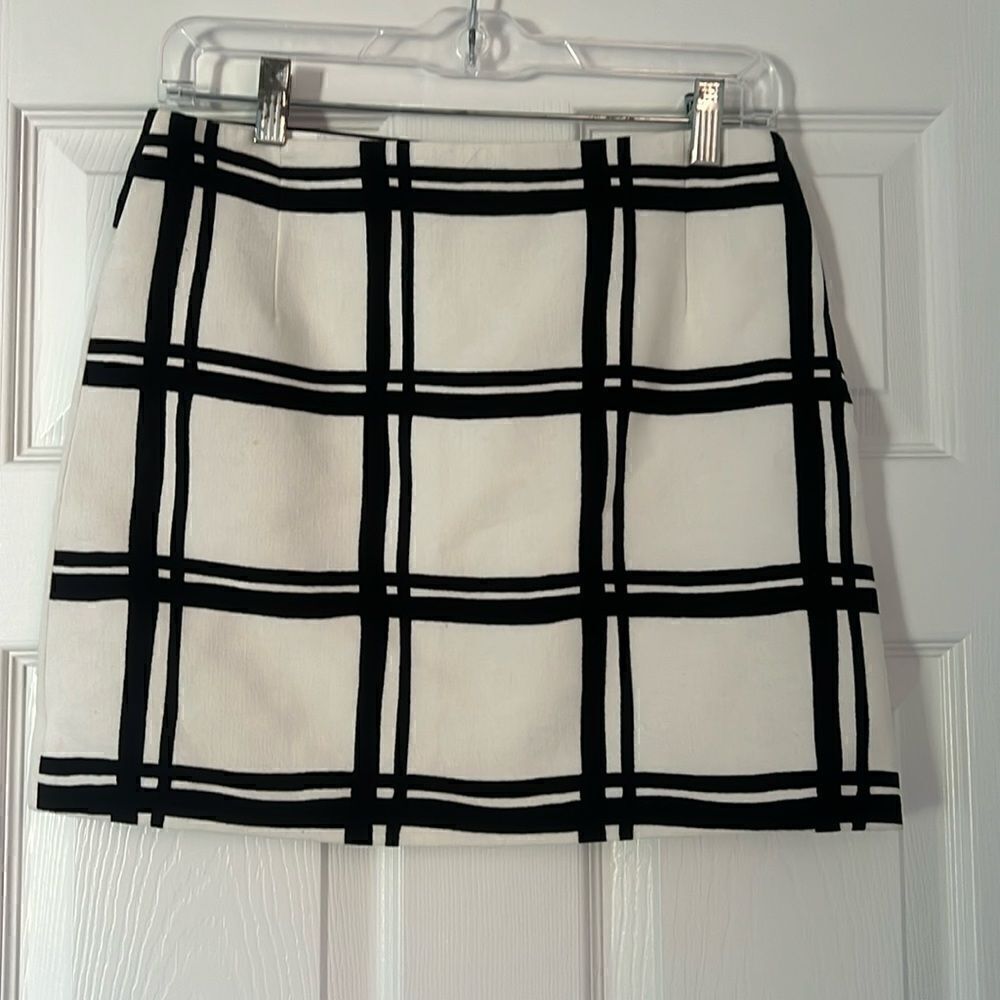 Tibi Black and White Mini Skirt - 100% Cotton - NEW Lined Skirt - Size 4